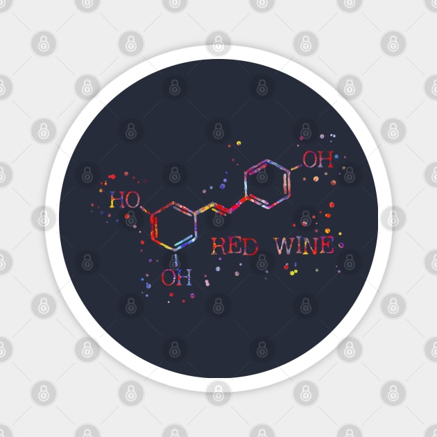 Red wine molecule, Magnet by RosaliArt